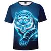 3D Tiger Tshirt Cat Tshirt Face Animal Print T-Shirt Short Sleeve Round Neck Casual Tee for Women Men view 1