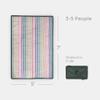 Little Unicorn 5'x7' Outdoor Family Picnic & Beach Blanket | Durable & Water-Resistant Fabric | Compact Fold & Easily Wipes Clean | Zipper Pocket (Chroma Rugby Stripe) view 2