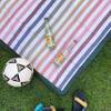 Little Unicorn 5'x7' Outdoor Family Picnic & Beach Blanket | Durable & Water-Resistant Fabric | Compact Fold & Easily Wipes Clean | Zipper Pocket (Chroma Rugby Stripe) view 3