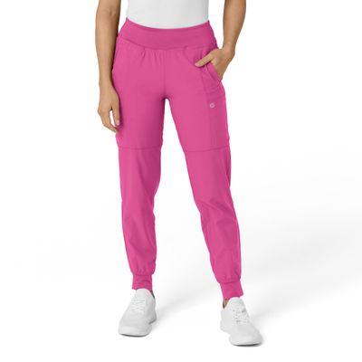 WonderWink W123 Womens Comfort Waist Cargo Jogger Pant  Hot Pink, Medium Tall
