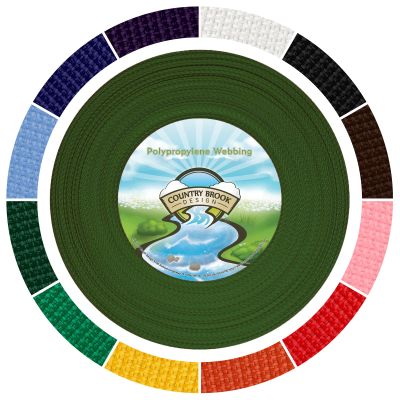 Country Brook Design - 1/2 Inch Lightweight Polypropylene (Polypro) Webbing for Outdoors, Crafting & DIY (Olive Drab Green, 50 Yards)