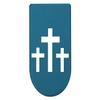 NDZ Performance Magazine Base Plate with Finger Extension for Springfield Hellcat 10 Round 9mm  Blue Laser Engraved Aluminum  3 Crosses  USA Made view 1