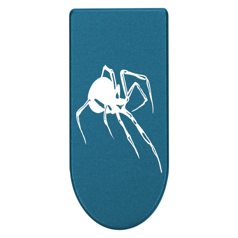 NDZ Performance Magazine Base Plate with Finger Extension for Springfield Hellcat 10 Round 9mm Blue Laser Engraved Aluminum Blue Widow Spider USA Made