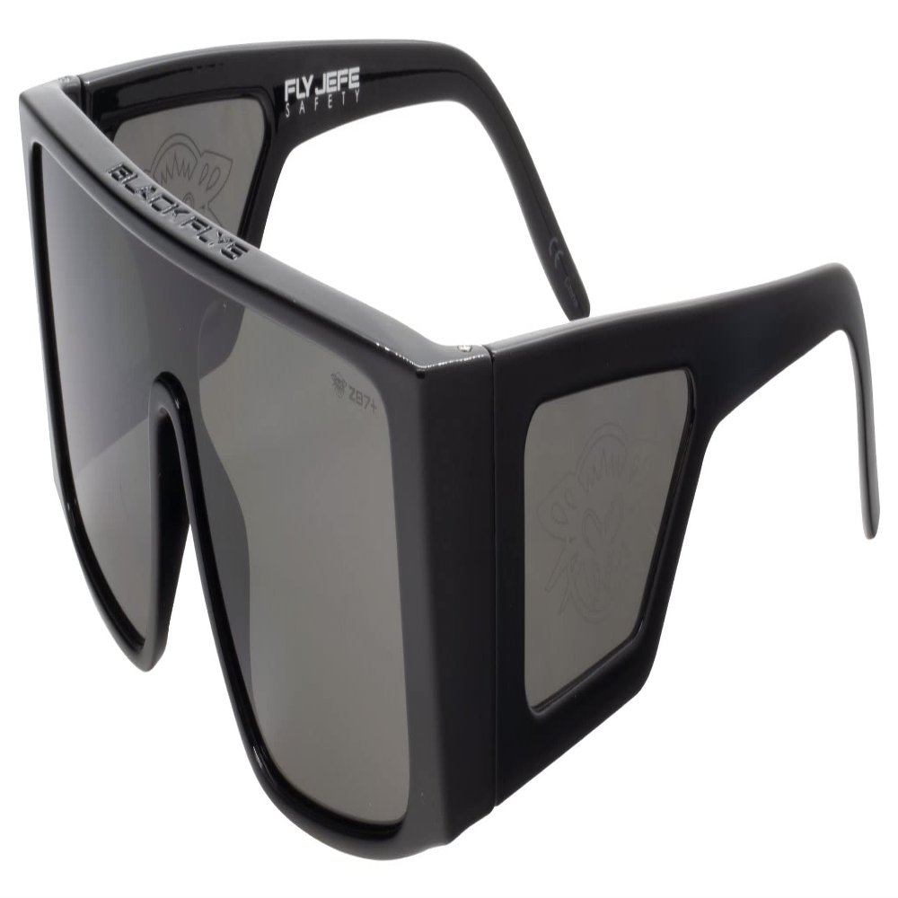 Black Flys Fly Jefe Z87+ Safety Sunglass (SHINY BLACK W/SMOKE LENS)