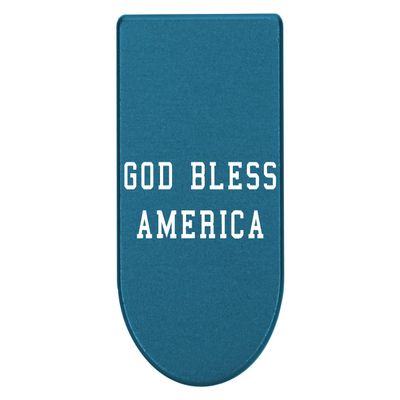 NDZ Performance Magazine Base Plate with Finger Extension for Springfield Hellcat 10 Round 9mm Blue Laser Engraved Aluminum God Bless America Text USA Made