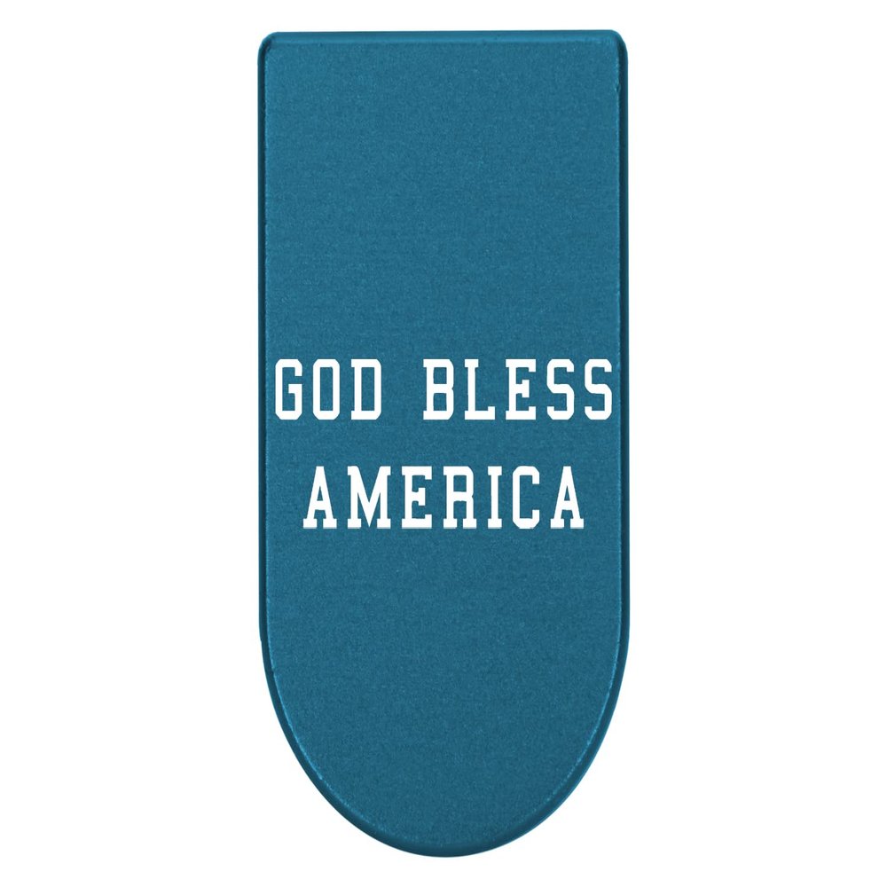NDZ Performance Magazine Base Plate with Finger Extension for Springfield Hellcat 10 Round 9mm Blue Laser Engraved Aluminum God Bless America Text USA Made