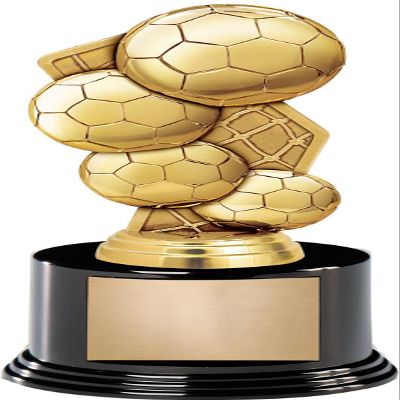 Crown Awards 7.25" Soccer Masters Trophy with 5 Lines of Text Included, 10 Pack