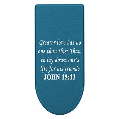 NDZ Performance Magazine Base Plate with Finger Extension for Springfield Hellcat 10 Round 9mm Blue Laser Engraved Aluminum Bible John 15:13 USA Made