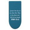 NDZ Performance Magazine Base Plate with Finger Extension for Springfield Hellcat 10 Round 9mm  Blue Laser Engraved Aluminum  Bible John 15:13  USA Made view 1