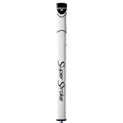 SuperStroke Zenergy Flatso 17" 3.0 Golf Putter Grip with No Taper Enhanced SPYNE Technology, New Multi-Zone Texturing and Tech-Port, White/Black