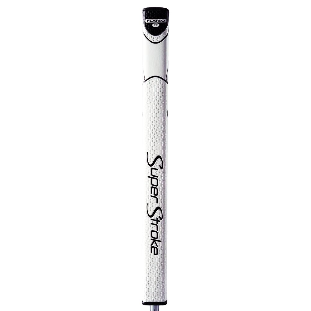 SuperStroke Zenergy Flatso 17" 3.0 Golf Putter Grip with No Taper Enhanced SPYNE Technology, New Multi-Zone Texturing and Tech-Port, White/Black