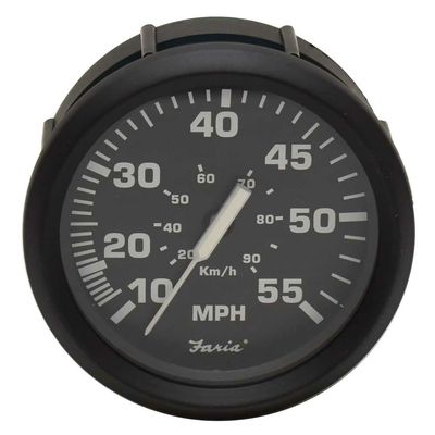 Faria Boat Speedometer Gauge SE9463K | Euro Black 3 1/4 Inch