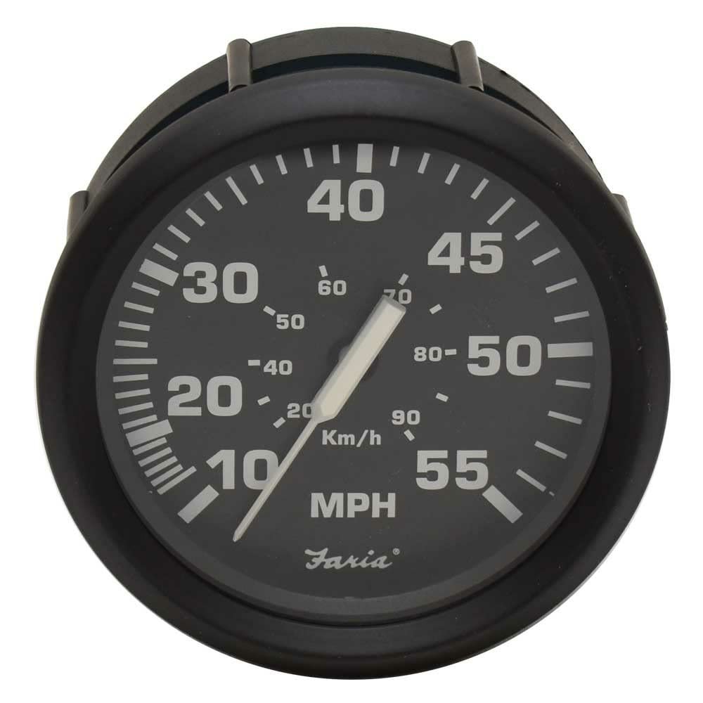 Faria Boat Speedometer Gauge SE9463K | Euro Black 3 1/4 Inch