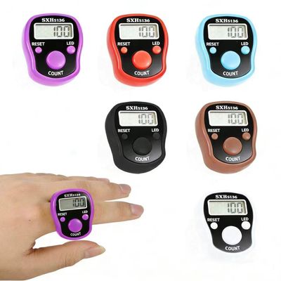 Electronic Finger Counter, 6 Pack Digital Tally Counter Clicker with Led, Resettable 5 LCD Digit Display Tasbeeh Tasbih Hand Tally Counter Counting for Muslims Pray, Golf,Goods Counting,Lap & Knitting