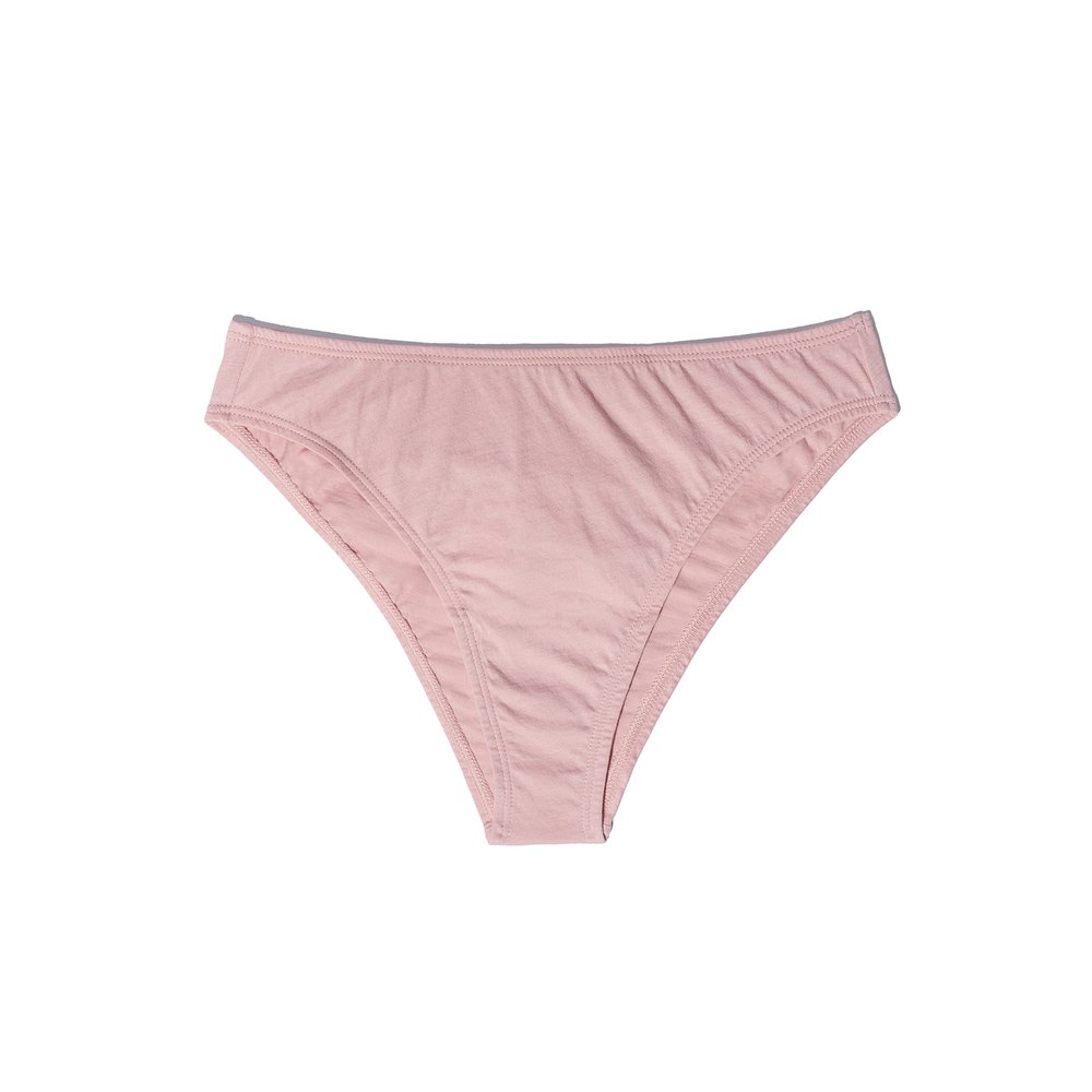 ODDO BODY 100% Organic Pima Cotton Underwear Mid-Rise French Cut (Mauve, XL)