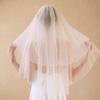 EllieWely 2 Tier Pleated Tulle Wedding Bridal Veil With Metal Comb F26 view 2