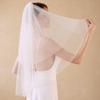 EllieWely 2 Tier Pleated Tulle Wedding Bridal Veil With Metal Comb F26 view 3
