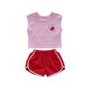 Newborn Infant Baby Girls Autumn Strawberry Print Sleeveless Vest Shorts Outfits Set Clothes Girls (Pink, 0-6 Months) view 1