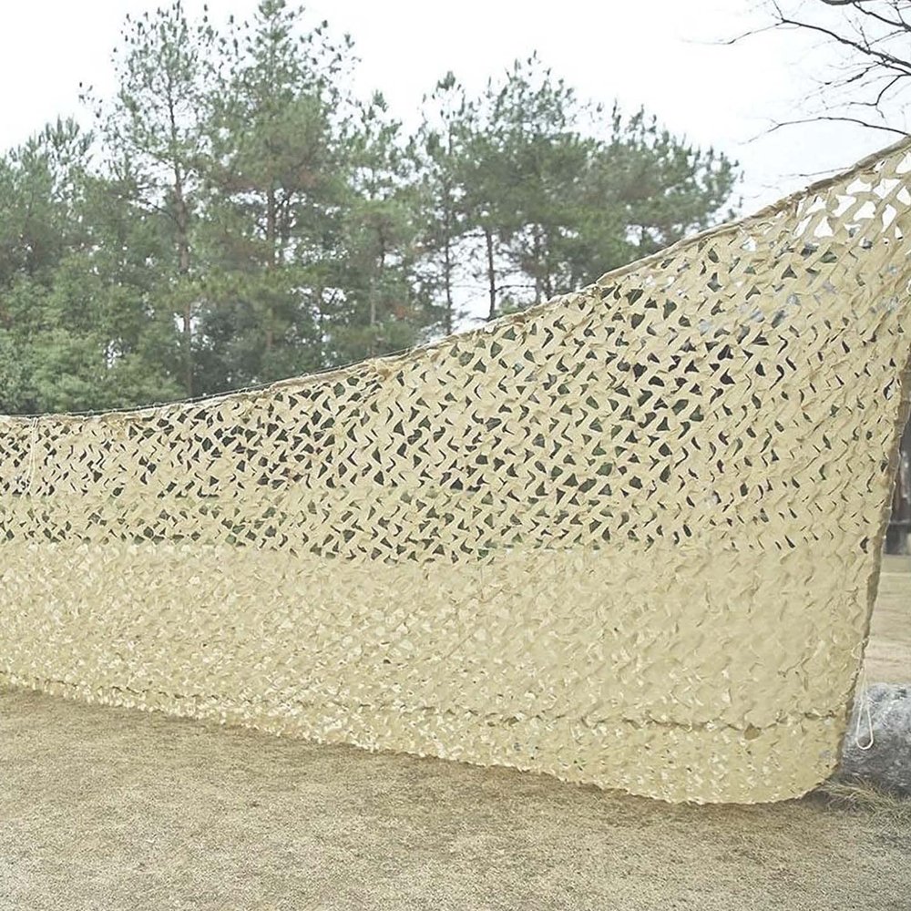 CHEVVY Beach Camouflage Netting,Beige Camouflage Net,Outdoor Sun Protection Shade Netting,2x3m,2x4m,2x6m,2x8m,3x3m,3x4m,3x6m,4x5m,4x6m,5x6m,5x8m,10x10m (Size : 2x6m/6.6x19.7ft)