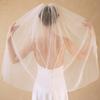 EllieWely 1 Tier Pleated Tulle Wedding Bridal Veil With Metal Comb F25 view 3