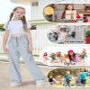 Rolanko Girls Parachute Pants, Cargo Pants for Girls Y2K Loose Jogger Trousers with Pockets Streetwear Dance (Blue, 12-14) view 4