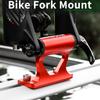 MUQZI Quick Release Fork Mount, Bike Car Roof Mount Rack Road Bicycle Fork Block Thru Axle Wheel Holder, Truck Bed Fork Mount with Installation Adapters MTB Tire Holder Rack Mount, Red view 2