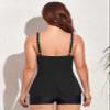 coastal rose Women's Black Tankini Swimsuits Top Wrap Twist V Neck Swimwear Ruched Slimming Swim Tops No Bottom US6 view 3
