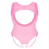 ACSUSS Women Cutout Swimwear Crotchless Open Butt Bodysuit Lingerie One Piece Swimsuits Pink One Size view 1