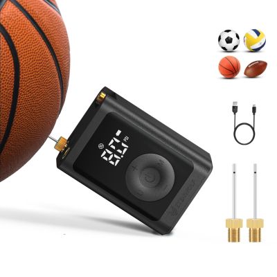 ETENWOLF Electric Ball Pump Inflation & Deflation 2-17 PSI, Basketball Pump with Precise Pressure Gauge, Rechargeable Air Pump for Balls, Soccer Ball Air Pump, Deep Black