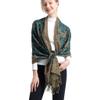 Ciormis Paisley Pattern Pashmina Scarf Fringed Pashmina and Shawl for Evening DressesStyle 1-Dark Seagreen view 3