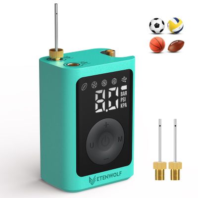ETENWOLF Electric Ball Pump Inflation & Deflation 2-17 PSI, 2600mAh Basketball Pump with Precise Pressure Gauge, Rechargeable Air Pump for Balls, Soccer Ball Air Pump