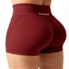 YEOREO Scrunch Workout Shorts Women Butt Lifting 3.5" Seamless V Cross Waist Amplify Shorts Buttery Soft Gym Shorts Wine Small view 1