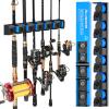 PLUSINNO Fishing Rod Holders - V6 Vertical Support for Extra Large & Heavy Fishing Rod Combos, Garage & Wall Mounted Rack Storage view 1