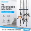 PLUSINNO Fishing Rod Holders - V6 Vertical Support for Extra Large & Heavy Fishing Rod Combos, Garage & Wall Mounted Rack Storage view 2
