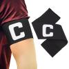 BESPORTBLE Adjustable Captain Arm Bands for Soccer, Elastic Soccer Captain Armband for Youth Kids and Adult, Black Polyester view 1