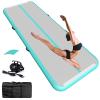 2M 3M Inflatable Gymnastics Mat, 10cm High Tumble Track Training Mat with Electric Air Pump, Tumbling Mat Gymnastics Air Mat for Cheerleading Gym Beach Home Use,Green,2x1x0.1m view 1
