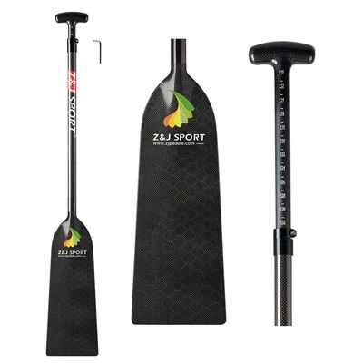 Z&J SPORT Adjustable Dragon Boat Paddle, IDBF Approved Boat Oars, Carbon Fiber Paddle Adjustable T Handle with Adjuster for Dragon Boat Paddler (Range: 43-52 /110cm-132cm) (Football Pattern)