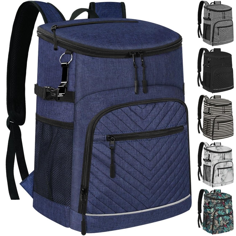Cooler Backpack Insulated Leakproof Waterproof Backpack Cooler Bag 30 Cans, Large Capacity Lightweight Travel Camping Beach Backpack Cooler Ice Chest for Men and Women, Blue