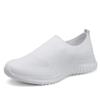 TIOSEBON Women's Walking Shoes Elastic Knit Lightweight Mesh Slip-on-Breathable Running Sneakers All White US 6 Wide view 1