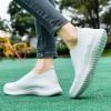 TIOSEBON Women's Walking Shoes Elastic Knit Lightweight Mesh Slip-on-Breathable Running Sneakers All White US 6 Wide view 4