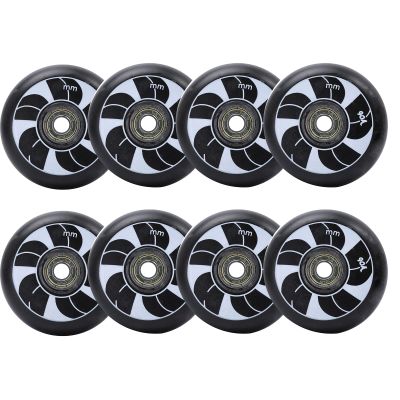 JHKJ 90A Inline Skate Wheels PU Wear-Resistant Wheels for Single Row Skate Intended for Replacement Skate Wheels for Outdoor or Indoor,Black,80mm