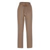 Uillui Pants for Women Casual Comfortable Straight Pants Cotton Linen Elastic Waist Slacks Trousers Loose Fit Wide Leg Pants, Z02_khaki, 3X-Large view 3