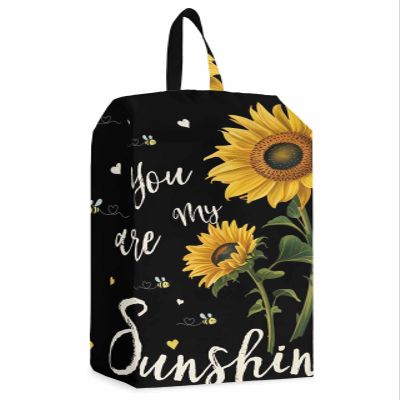 Sunflower Shoe Bags,X-Large Travel Golf Shoes Pouch Bags Storage Organizer Accessories with Zipper & Handle for Men, Women, Kids, Traveling, Gym, Sport, Rustic Black White Plaid Check Bee Sun-shine