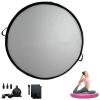 3.3FT Air Spot Inflatable Gymnastic Mat, 4" Thick Tumbling Exercise Training Mat with Electric Air Pump, Waterproof Inflatable Round Springboard Gym Mats Yoga Floor Mat,Purple view 1