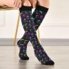 Wusikd Mushrooms Skulls Compression Socks for Women and Men Circulation Colorful Long Socks for Athletic Running 1 view 3