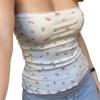 Women Y2K Sexy Lace Tube Top Vintage Lace Trim Camisole Slim Fitted Crop Top Cami Top Mini Vest Shirt Streetwear (White-T, M) view 1