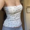 Women Y2K Sexy Lace Tube Top Vintage Lace Trim Camisole Slim Fitted Crop Top Cami Top Mini Vest Shirt Streetwear (White-T, M) view 3