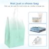 Summer Ombre Green Shoe Bags,Large Travel Golf Shoes Pouch Bags Storage Organizer Accessories with Zipper & Handle for Men, Women, Kids, Traveling, Gym, Sport, Abstract Modern White Gradient Art view 4