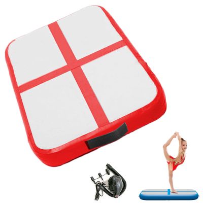 Air Mat Gymnastics Tumbling Mat, 3.3ft Inflatable Gymnastics Mat Gym Tumble Mat 4 Inch Thickness for Home Use/Training/Cheerleading/Yoga/Water Fun with Electric Pump,Red