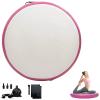 3.3FT Air Spot Inflatable Gymnastic Mat, 4" Thick Tumbling Exercise Training Mat with Electric Air Pump, Waterproof Inflatable Round Springboard Gym Mats Yoga Floor Mat,Pink view 1